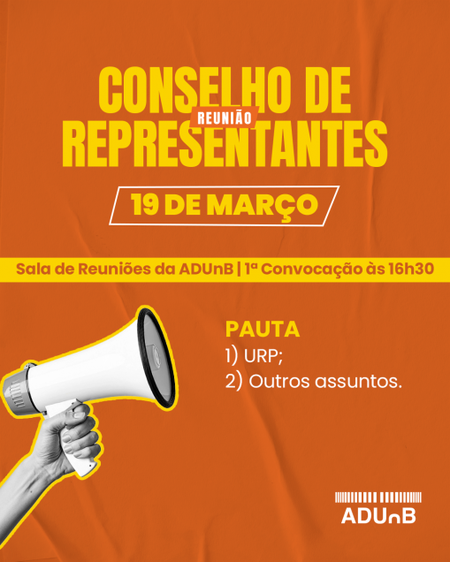 Convocatória para Reunião Ordinária Ampliada do Conselho de Representantes no dia 19/03/2026