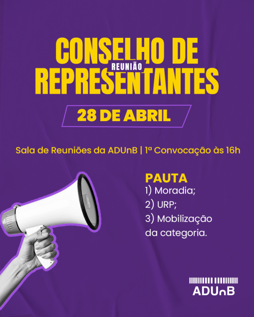 Convocatória para Reunião Extraordinária Ampliada do Conselho de Representantes no dia 28/04/2026