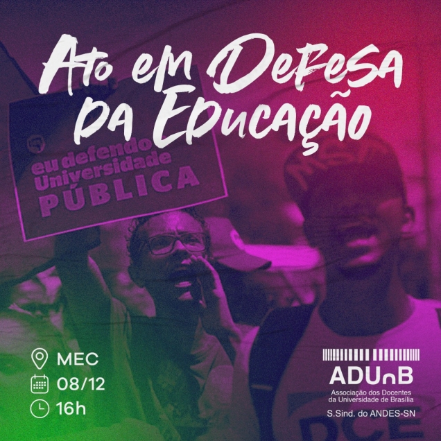Ato em defesa da Educação acontece nesta quinta (8)
