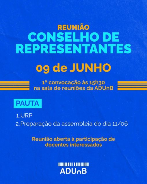 Convocatória para Reunião Extraordinária Ampliada do Conselho de Representantes no dia 09/06/2026