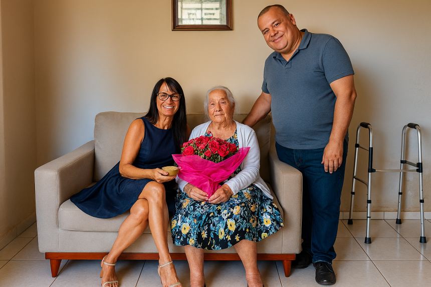 Diretora para assuntos de aposentadoria e pensão visita aposentada Maria Grijalva