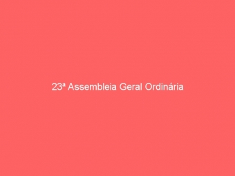 23ª Assembleia Geral Ordinária