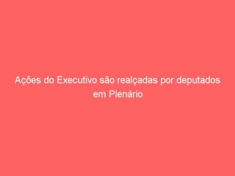 Ações do Executivo são realçadas por deputados em Plenário