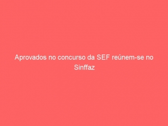 Aprovados no concurso da SEF reúnem-se no Sinffaz