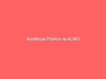 Audiência Pública na ALMG