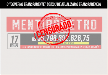 Estado deixa de publicar receitas no Portal da Transparência após divulgação do Mentirômetro