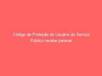 Código de Proteção do Usuário do Serviço Público recebe parecer