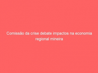 Comissão da crise debate impactos na economia regional mineira