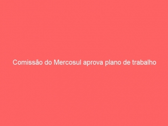 Comissão do Mercosul aprova plano de trabalho