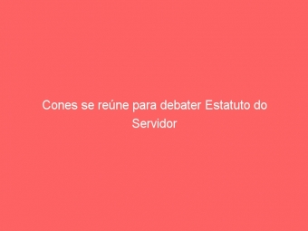 Cones se reúne para debater Estatuto do Servidor