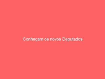 Conheçam os novos Deputados
