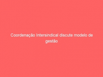 Coordenação Intersindical discute modelo de gestão
