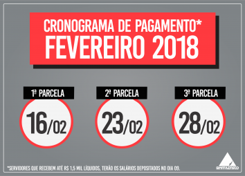 Escala de pagamento de fevereiro é anunciada pelo Governo