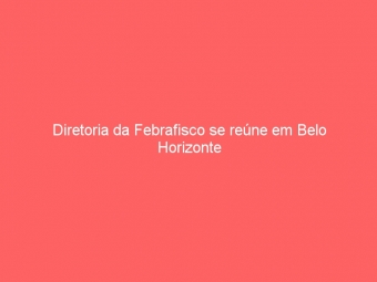 Diretoria da Febrafisco se reúne em Belo Horizonte