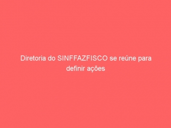 Diretoria do SINFFAZFISCO se reúne para definir ações