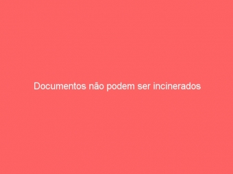 Documentos não podem ser incinerados