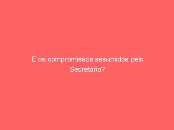 E os compromissos assumidos pelo Secretário?