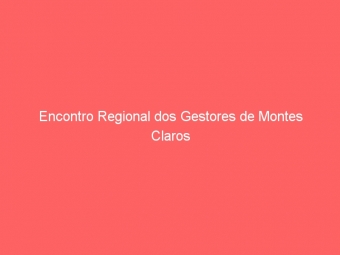 Encontro Regional dos Gestores de Montes Claros