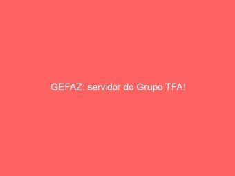 GEFAZ: servidor do Grupo TFA!