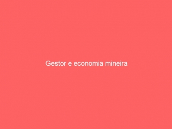 Gestor e economia mineira