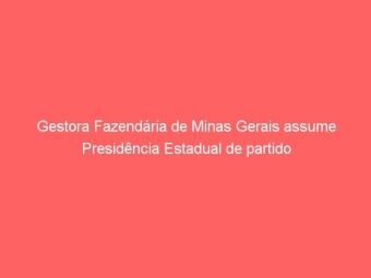Gestora Fazendária de Minas Gerais assume Presidência Estadual de partido