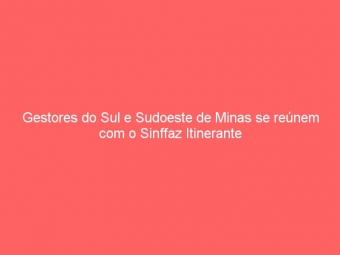 Gestores do Sul e Sudoeste de Minas se reúnem com o Sinffaz Itinerante