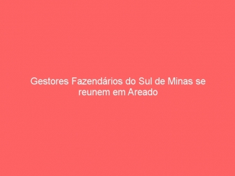 Gestores Fazendários do Sul de Minas se reunem em Areado