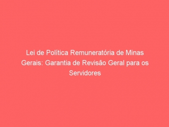 Lei de Política Remuneratória de Minas Gerais: Garantia de Revisão Geral para os Servidores Públicos