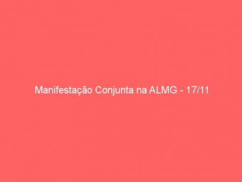 Manifestação Conjunta na ALMG - 17/11