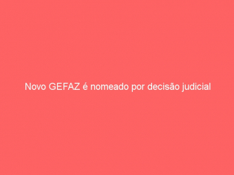 Novo GEFAZ é nomeado por decisão judicial