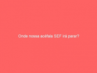 Onde nossa acéfala SEF irá parar?