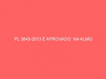 PL 3843-2013 É APROVADO  NA ALMG
