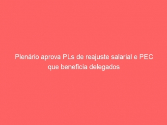 Plenário aprova PLs de reajuste salarial e PEC que beneficia delegados