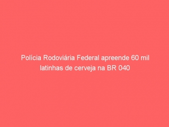Polícia Rodoviária Federal apreende 60 mil latinhas de cerveja na BR 040