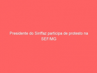 Presidente do Sinffaz participa de protesto na SEF/MG