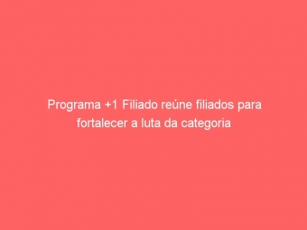 Programa +1 Filiado reúne filiados para fortalecer a luta da categoria