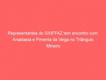 Representantes do SINFFAZ tem encontro com  Anastasia e Pimenta da Veiga no Triângulo Mineiro