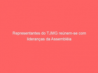 Representantes do TJMG reúnem-se com lideranças da Assembléia