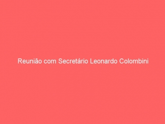 Reunião com Secretário Leonardo Colombini