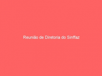 Reunião de Diretoria do Sinffaz