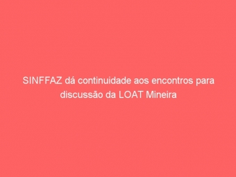 SINFFAZ dá continuidade aos encontros para discussão da LOAT Mineira