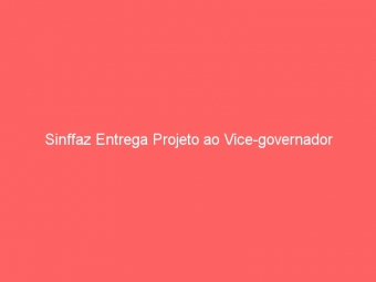 Sinffaz Entrega Projeto ao Vice-governador