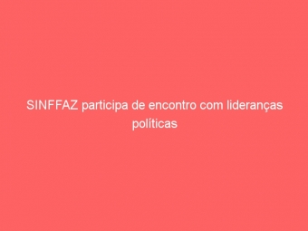SINFFAZ participa de encontro com lideranças políticas