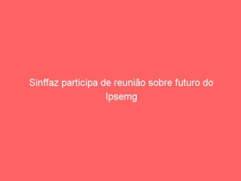 Sinffaz participa de reunião sobre futuro do Ipsemg