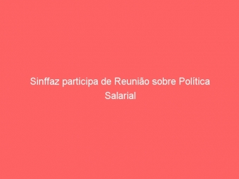 Sinffaz participa de Reunião sobre Política Salarial