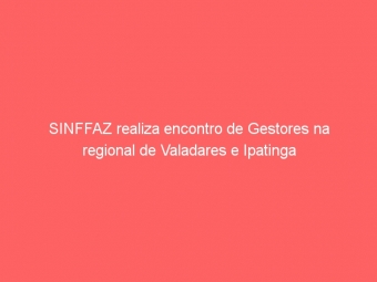 SINFFAZ realiza encontro de Gestores na regional de Valadares e Ipatinga