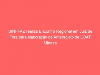 SINFFAZ realiza Encontro Regional em Juiz de Fora para elaboração de Anteprojeto de LOAT Mineira