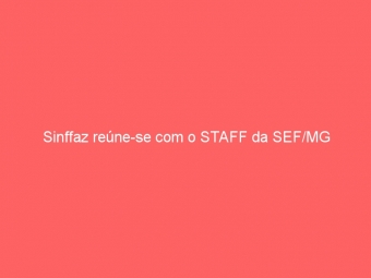Sinffaz reúne-se com o STAFF da SEF/MG
