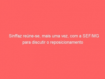 Sinffaz reúne-se, mais uma vez, com a SEF/MG para discutir o reposicionamento