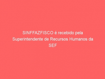 SINFFAZFISCO é recebido pela Superintendente de Recursos Humanos da SEF